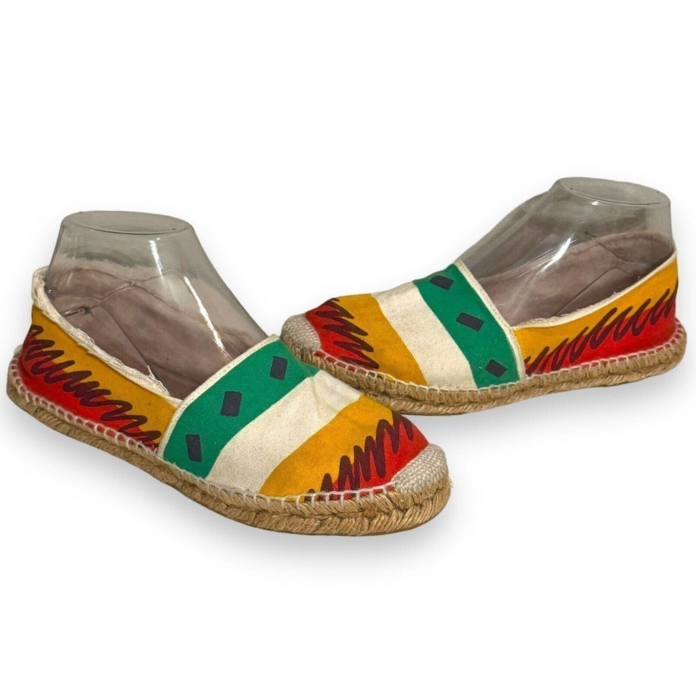 Biarritz Womens Espadrille Shoes Multicolor Fabric Slip On Rope Sole Spain Sz 7